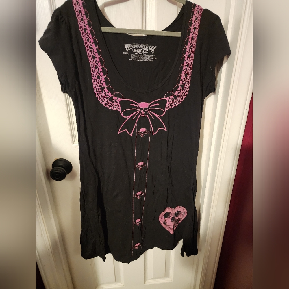 Keepsville 666 mini dress size XXL in black and pink